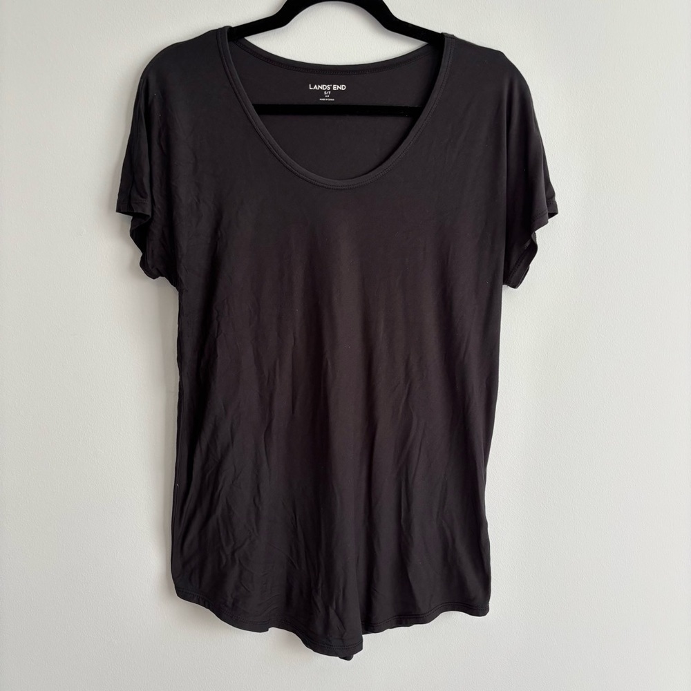 Lands' End Black Short Sleeve Tee